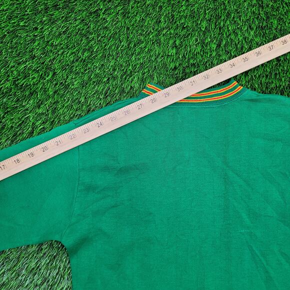 Vintage 80s Blank Ringer Sweatshirt Women Medium 18x21 Green - Picture 5 of 9